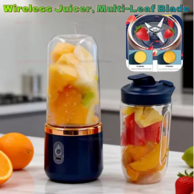 Portable Double Cup Blender USB Rechargeable – Personal Fruit Juicer & Mixer for Smoothies, Milkshakes, Juice & Baby Food